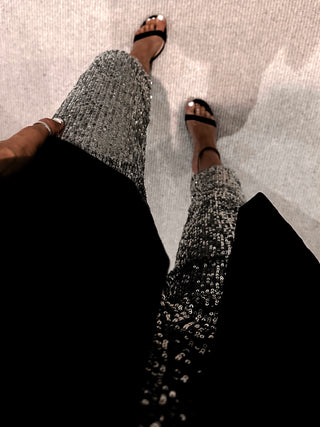 SILVER Sequin joggers