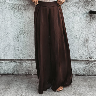 Verona BROWN satin palazzos pants *NEW*