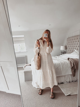 Broderie Anglaise vintage white dress