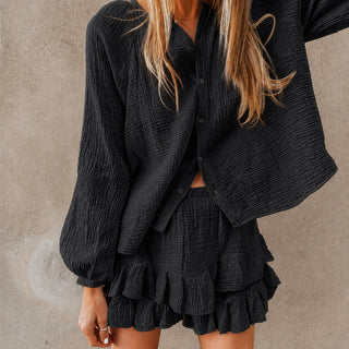 Black Tiana two piece skirt & shirt