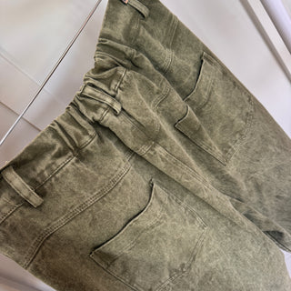 Washed olive tapered jeans *NEW*