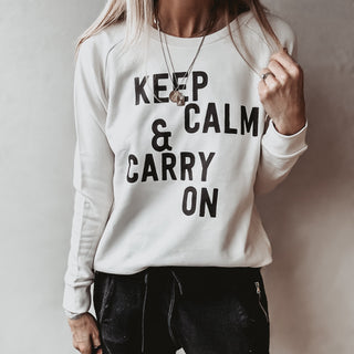 Vintage white KEEP CALM sweatshirt *relaxed style* NEW