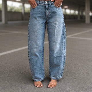 Billy stone washed blue barrel jeans *NEW*