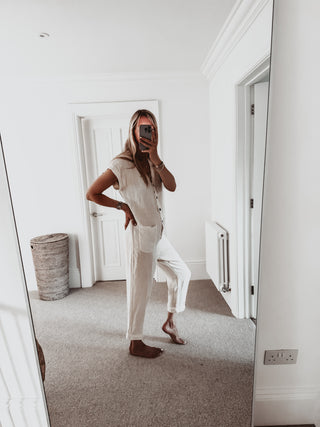 Ribera Cream linen boilersuit *NEW*