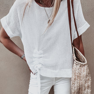 Lilly WHITE blouse with rouche tie *NEW*