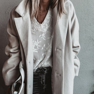 WHITE lace flower blouse