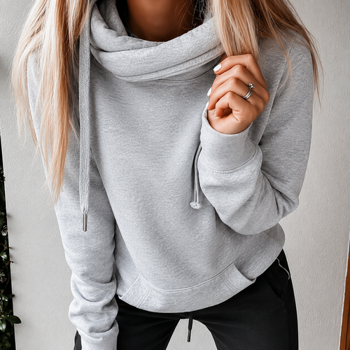 Light heather crossover grey college hoody *NEW*