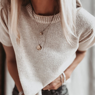 Vintage white Liliana knit with puff sleeves *NEW*