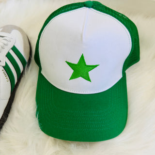 GREEN / WHITE STAR baseball cap *NEW*