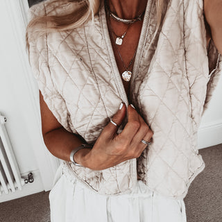 Caleb beige quilted gilet *NEW*
