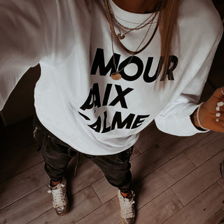 AMOUR PAIX CALME WHITE sweatshirt *NEW*