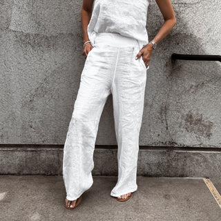 White SULTAN LINEN ULTIMATE joggers *NEW*