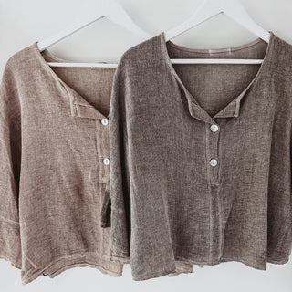 Loli BEIGE linen blouse *NEW*