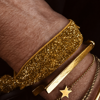 Gold glitter tie bracelets
