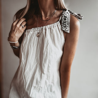 Croatia VINTAGE WHITE asymmetric bow dress *NEW*
