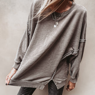 Taupe oversized boyfriend sweatshirt *NEW*