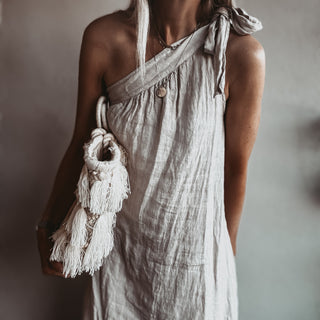 SAND Sicily linen off shoulder dress *NEW*