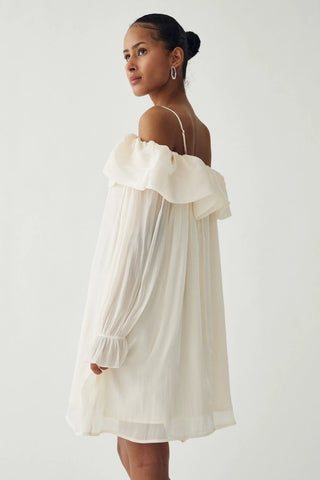Vintage white Miya ruffle sheer dress *NEW*