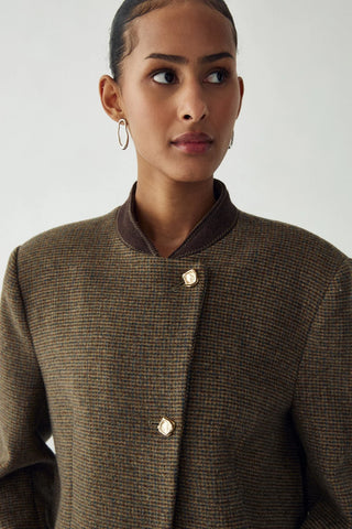 Eva Taupe tweed style button blazer *NEW*