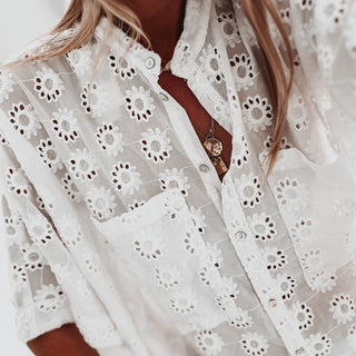 Pompani Broderie floaty Blouse *NEW*