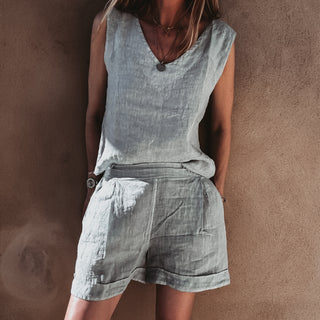 Pale blue Simona linen shorts *NEW*