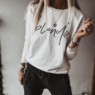BLONDE vintage white (cream) sweatshirt *relaxed style* NEW