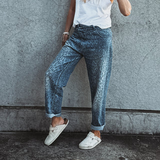 The Leopard BLUE denim joggers *NEW*