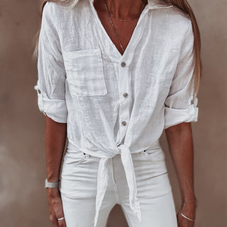 Luli WHITE tie blouse *NEW*