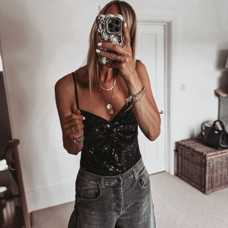 BLACK Sequin bodysuit *NEW*