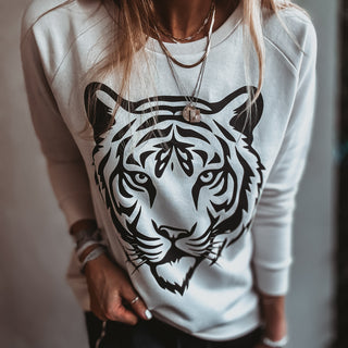 VINTAGE WHITE TIGER sweatshirt *relaxed style* NEW