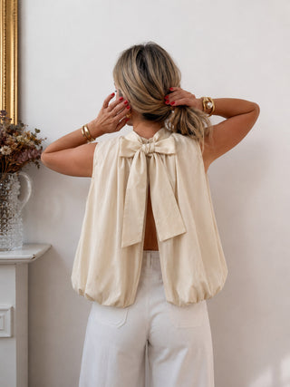 Bella cream with bow on back *NEW*