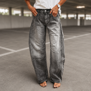 Billie stone washed grey barrel jeans *NEW*