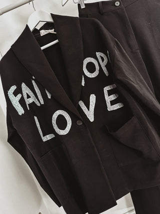 FAITH HOPE LOVE graffiti black suit *NEW*