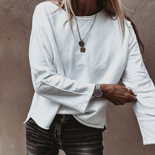 WHITE Positana super slouchy sweatshirt *NEW*