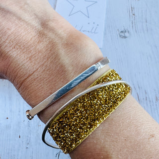 Silver / Gold glitter tie bracelets