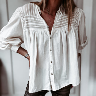 Cream Pennie pleated blouse *NEW*