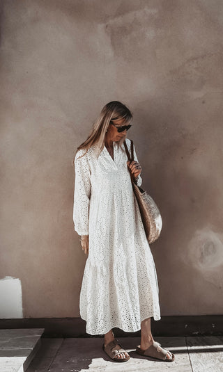 Broderie Anglaise vintage white dress
