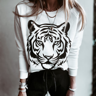 VINTAGE WHITE TIGER sweatshirt *relaxed style* NEW