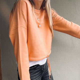 Native slightly cropped CORAL sweatshirt *relaxed style*