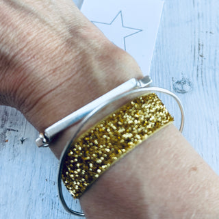 Silver / Gold glitter tie bracelets