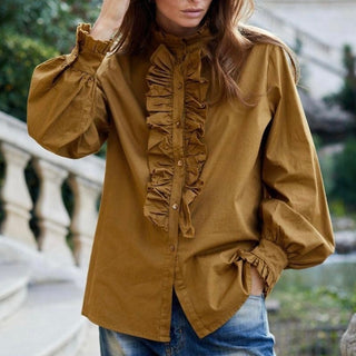 Mila TOBACCO ruffle Blouse *NEW*