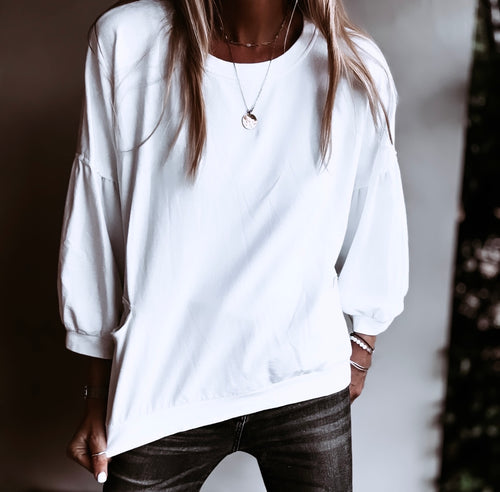 WHITE ULTIMATE super slouchy top *NEW*