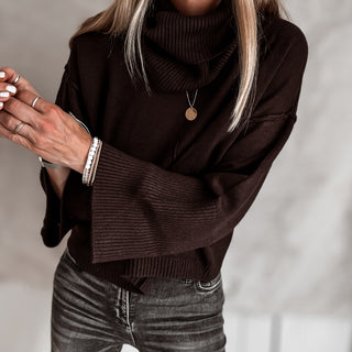 Detachable BROWN roll neck jumper *NEW*