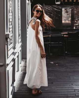 Croatia VINTAGE WHITE asymmetric bow dress *NEW*