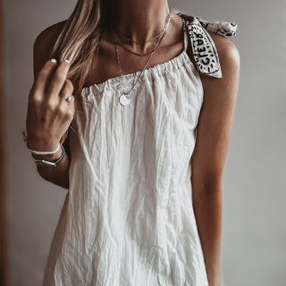 Croatia VINTAGE WHITE asymmetric bow dress *NEW*