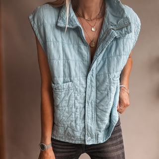 Aqua quilted gilet jacket *NEW*