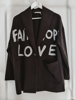 FAITH HOPE LOVE graffiti black suit *NEW*