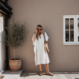 Altair Subtle stripe vintage white dress *NEW*