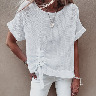 Lilly WHITE blouse with rouche tie *NEW*