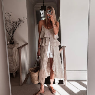 Livy long sand linen top *NEW*